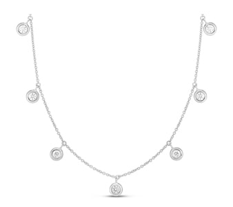 A diamond station necklace from Roberto Coin&rsquo;s Diamond by the Inch collection.